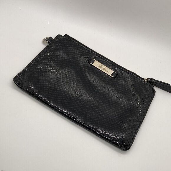 Cole Haan snakeskin clutch/wristlet Black - Picture 5 of 13